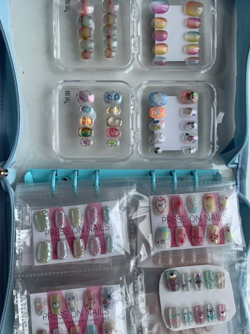 Never Used Press-On Nail Set — Multicolor Cute Designs